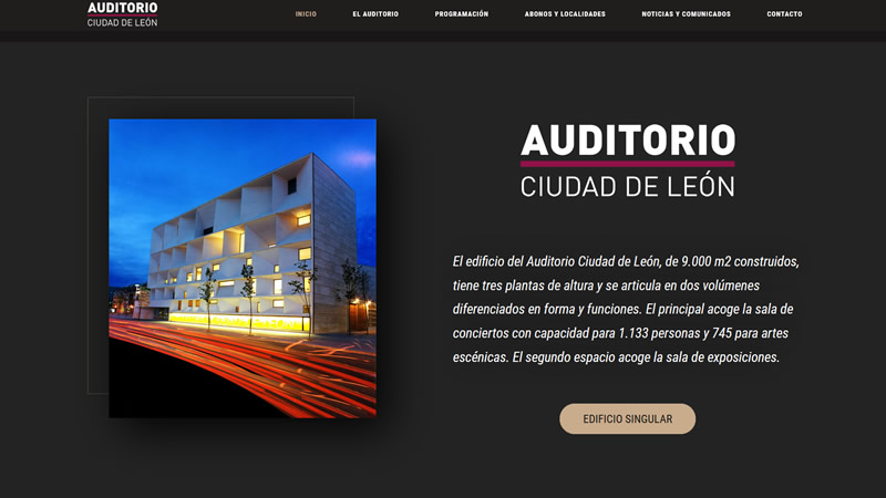 El Auditorio Ciudad de León presenta su nueva página web